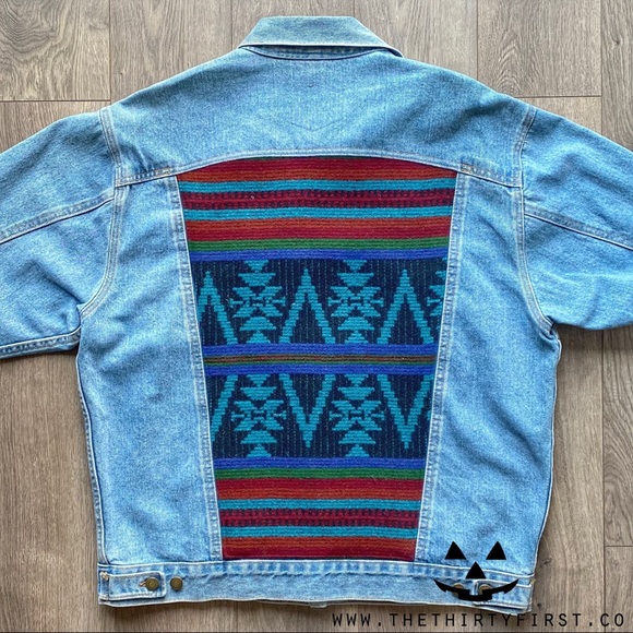 Woolrich Other - Vintage Woolrich Wool Aztec Print Denim Jacket